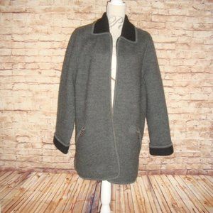 Herman Geist Jacket Coat Wool Gray Zipper Front sz M